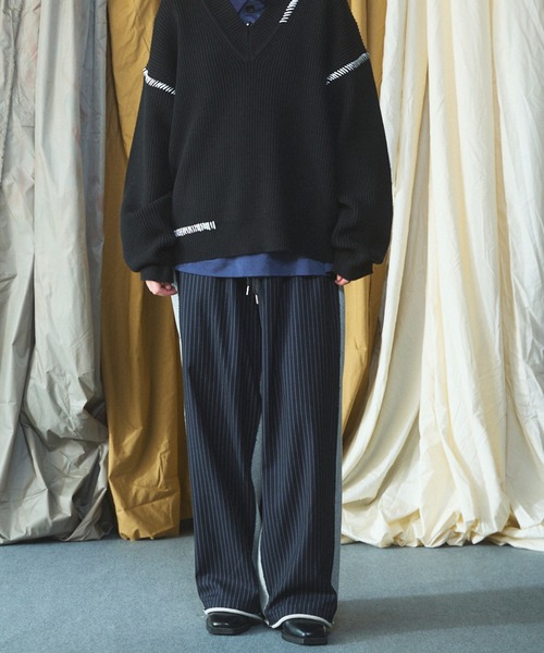 MAISON SPECIAL(メゾンスペシャル)の「《UNISEX》異素材ドッキングプライムワイドスウェットパンツ/Mixed Materials Docking Prime-Wide Sweatpants【MAISON SPECIAL/メゾンスペシャル】(スウェットパンツ・メンズ・ネイビー/ブラック・0/2/1)」の7枚目の写真