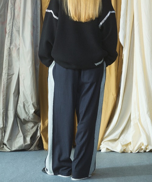 MAISON SPECIAL(メゾンスペシャル)の「《UNISEX》異素材ドッキングプライムワイドスウェットパンツ/Mixed Materials Docking Prime-Wide Sweatpants【MAISON SPECIAL/メゾンスペシャル】(スウェットパンツ・メンズ・ネイビー/ブラック・0/2/1)」の9枚目の写真