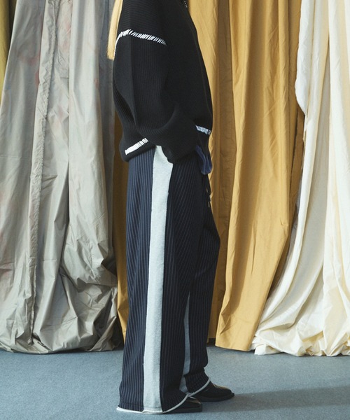 MAISON SPECIAL(メゾンスペシャル)の「《UNISEX》異素材ドッキングプライムワイドスウェットパンツ/Mixed Materials Docking Prime-Wide Sweatpants【MAISON SPECIAL/メゾンスペシャル】(スウェットパンツ・メンズ・ネイビー/ブラック・0/2/1)」の8枚目の写真