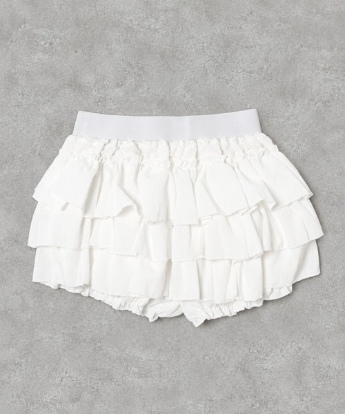 SPINNS(スピンズ)の「フリルミニスカート/リボン/韓国ガーリー(スカート・レディース・ホワイト/ブラック・ONESIZE)」の5枚目の写真