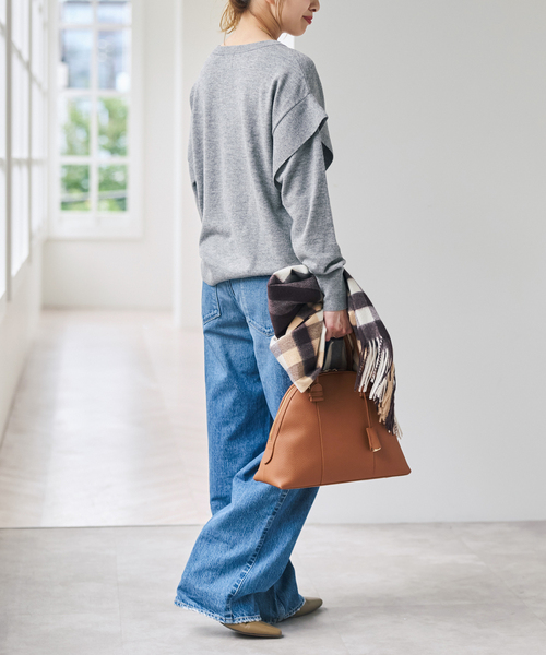 Spick & Span(スピックアンドスパン)の「Maison de Z/ メゾン ド ゼット レザーBAG(ボストンバッグ・レディース・ブラック/キャメル・FREE)」の6枚目の写真