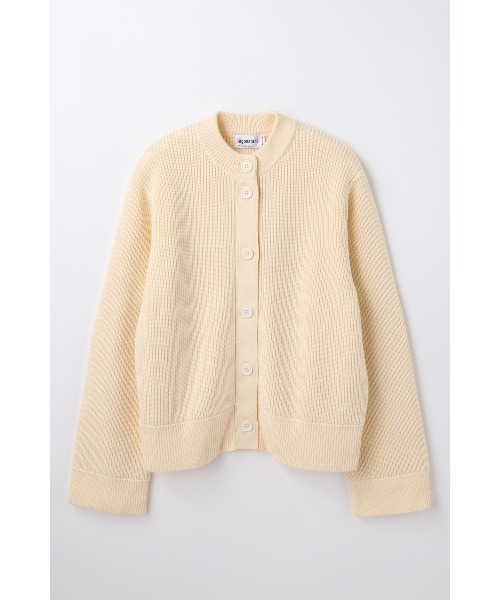 nagonstans(ナゴンスタンス)の「elbow patch cardigan(カーディガン/ボレロ・レディース・ライトベージュ/レッド/ダークネイビー・MEDIUM)」の1枚目の写真