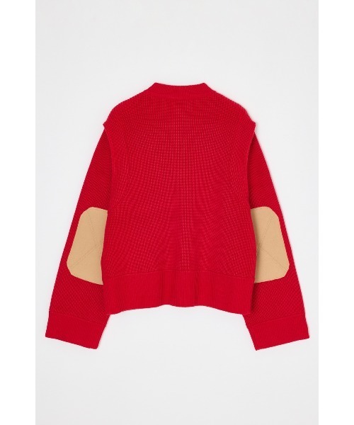 nagonstans(ナゴンスタンス)の「elbow patch cardigan(カーディガン/ボレロ・レディース・ライトベージュ/レッド/ダークネイビー・MEDIUM)」の6枚目の写真