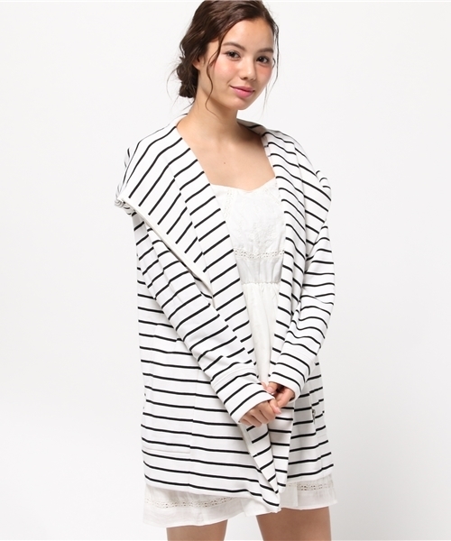 RODEO CROWNS WIDE BOWL（ロデオクラウンズワイドボウル）の「PEEL ZIPパーカー（パーカー・レディース・トップグレー/ホワイト系その他/ネイビー・MEDIUM/SMALL）」の9枚目の写真