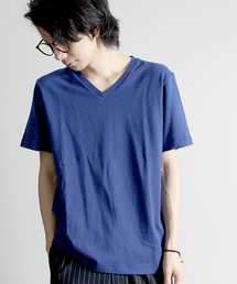 WEGO/リヨセル混Vネックカットソー