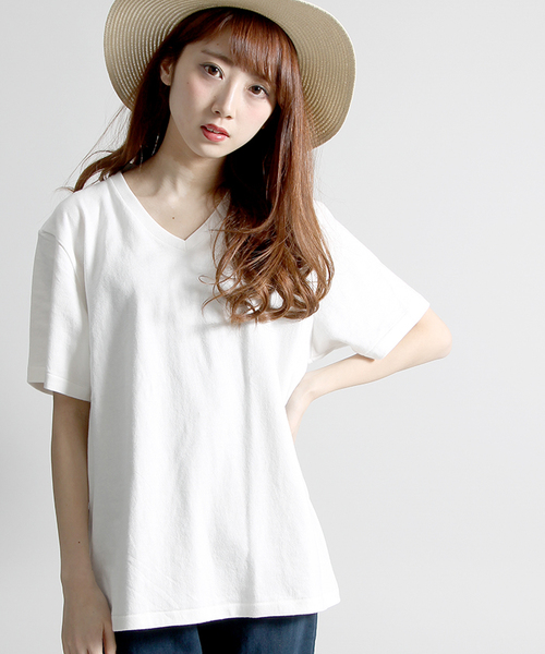 WEGO(ウィゴー)の「WEGO/リヨセル混Vネックカットソー(Tシャツ/カットソー・メンズ・ブラック/ロイヤルブルー/ホワイト/杢グレー・SMALL/LARGE/MEDIUM)」の5枚目の写真