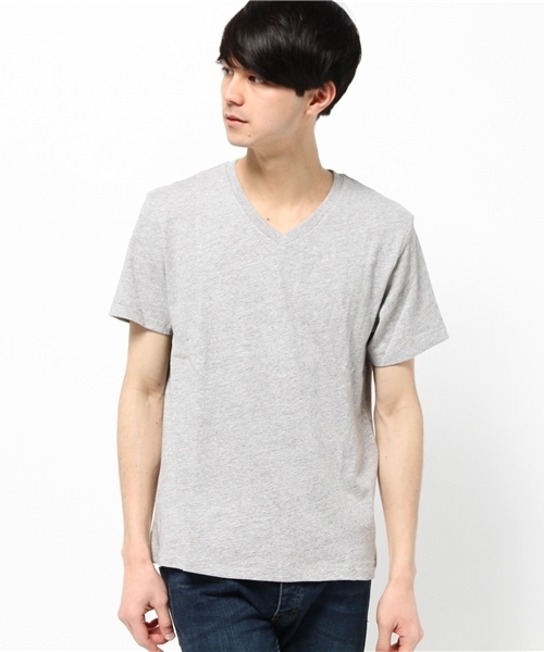 WEGO(ウィゴー)の「WEGO/リヨセル混Vネックカットソー(Tシャツ/カットソー・メンズ・ブラック/ロイヤルブルー/ホワイト/杢グレー・SMALL/LARGE/MEDIUM)」の14枚目の写真