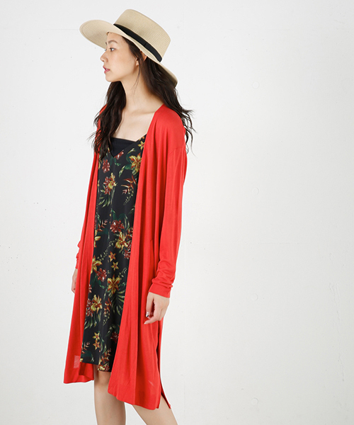 MOUSSY（マウジー）の「Hitwist Rayon L/CD（カーディガン/ボレロ・レディース・ライトグレー/クリアレッド/ブラック・FREE）」の3枚目の写真