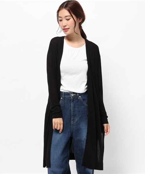 MOUSSY（マウジー）の「Hitwist Rayon L/CD（カーディガン/ボレロ・レディース・ライトグレー/クリアレッド/ブラック・FREE）」の7枚目の写真