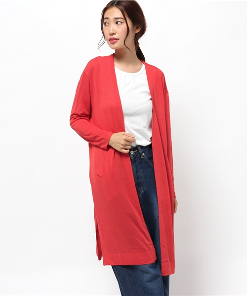 MOUSSY（マウジー）の「Hitwist Rayon L/CD（カーディガン/ボレロ・レディース・ライトグレー/クリアレッド/ブラック・FREE）」の9枚目の写真