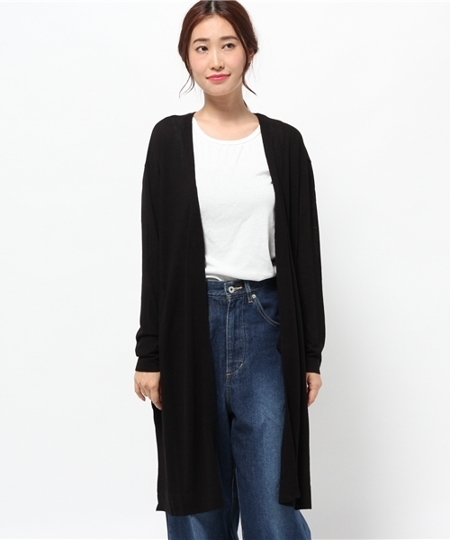 MOUSSY（マウジー）の「Hitwist Rayon L/CD（カーディガン/ボレロ・レディース・ライトグレー/クリアレッド/ブラック・FREE）」の4枚目の写真