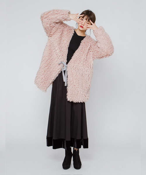 merry jenny（メリージェニー）の「ローンギャザースカート（スカート・レディース・グレー/ブラック・FREE）」の5枚目の写真