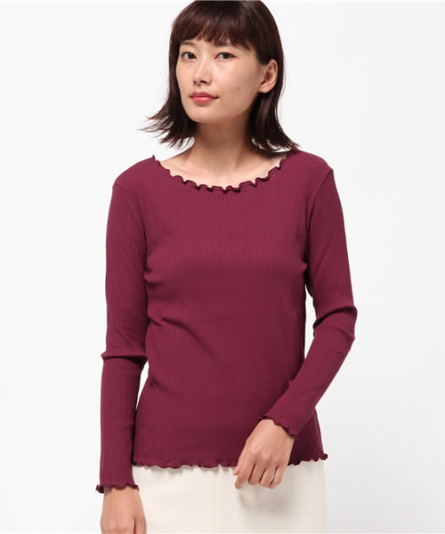 archives（アルシーヴ）の「ラウンド メローテレコトップス（Tシャツ/カットソー・レディース・オフホワイト/グレー/ベージュ/ブラック/ワイン/モカ・MEDIUM）」の14枚目の写真