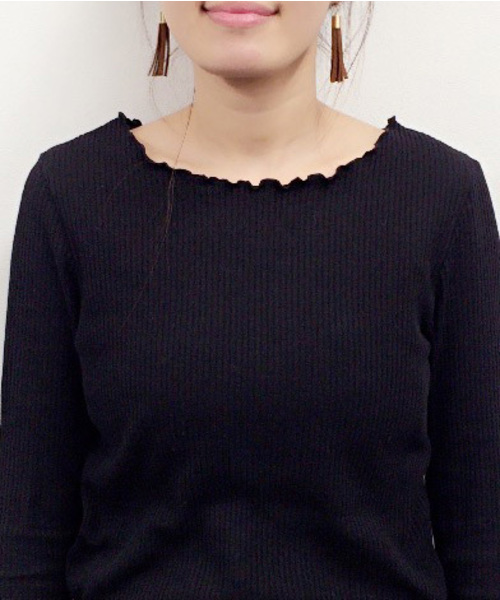 archives（アルシーヴ）の「ラウンド メローテレコトップス（Tシャツ/カットソー・レディース・オフホワイト/グレー/ベージュ/ブラック/ワイン/モカ・MEDIUM）」の16枚目の写真