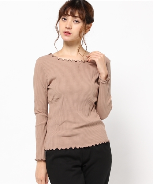 archives（アルシーヴ）の「ラウンド メローテレコトップス（Tシャツ/カットソー・レディース・オフホワイト/グレー/ベージュ/ブラック/ワイン/モカ・MEDIUM）」の4枚目の写真