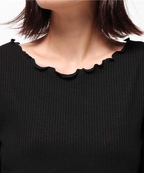 archives（アルシーヴ）の「ラウンド メローテレコトップス（Tシャツ/カットソー・レディース・オフホワイト/グレー/ベージュ/ブラック/ワイン/モカ・MEDIUM）」の10枚目の写真