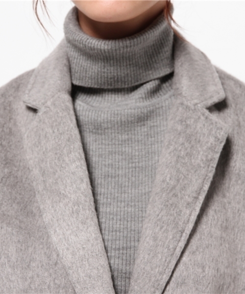 Re:EDIT（リエディ）の「[リエディ]テトロンシャギーチェスターコートアウター/コート（チェスターコート・レディース・グレー/チャコールグレー/ブラック/サックスブルー/ピンクベージュ/ベージュ/キャメル・MEDIUM/LARGE）」の11枚目の写真