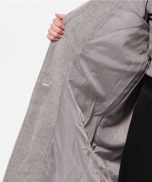 Re:EDIT（リエディ）の「[リエディ]テトロンシャギーチェスターコートアウター/コート（チェスターコート・レディース・グレー/チャコールグレー/ブラック/サックスブルー/ピンクベージュ/ベージュ/キャメル・MEDIUM/LARGE）」の15枚目の写真