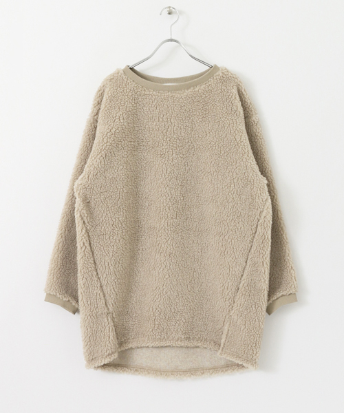 KBF（ケイビーエフ）の「KBF WEB限定 ボアチュニック（Tシャツ/カットソー・レディース・ベージュ系その他/ブラック/グレー・ONE）」の14枚目の写真