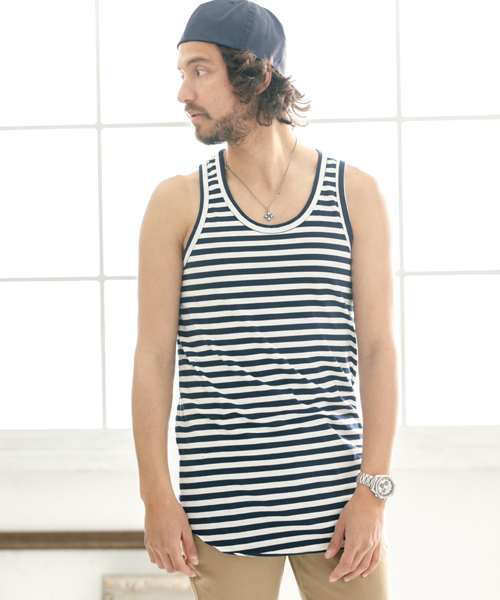 CAMBIO(カンビオ)の「mta307-ロングタンクトップ(タンクトップ・メンズ・ホワイト/ブラック/ブルー系その他/ブラック系その他/グレー/ブルー・S/L/M)」の6枚目の写真