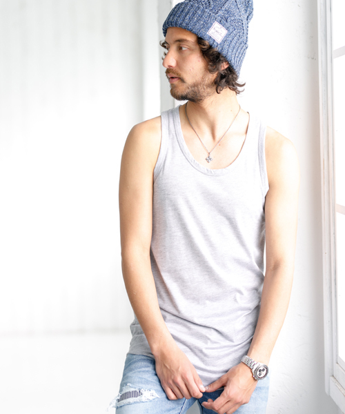 CAMBIO(カンビオ)の「mta307-ロングタンクトップ(タンクトップ・メンズ・ホワイト/ブラック/ブルー系その他/ブラック系その他/グレー/ブルー・S/L/M)」の5枚目の写真