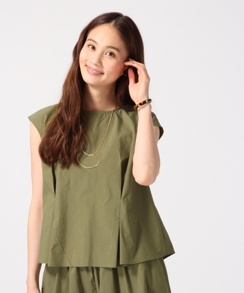 GLOBAL WORK（グローバルワーク）の「【吸水速乾】ビーチパジャマタックノースリーブ/738326（シャツ/ブラウス・レディース・ベージュ/カーキ/ネイビー/ブルー/ブルー系その他・MEDIUM/LARGE）」の3枚目の写真