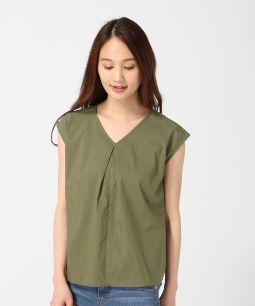 GLOBAL WORK（グローバルワーク）の「【吸水速乾】ビーチパジャマタックノースリーブ/738326（シャツ/ブラウス・レディース・ベージュ/カーキ/ネイビー/ブルー/ブルー系その他・MEDIUM/LARGE）」の10枚目の写真