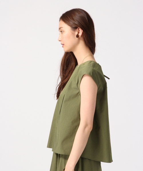 GLOBAL WORK（グローバルワーク）の「【吸水速乾】ビーチパジャマタックノースリーブ/738326（シャツ/ブラウス・レディース・ベージュ/カーキ/ネイビー/ブルー/ブルー系その他・MEDIUM/LARGE）」の14枚目の写真