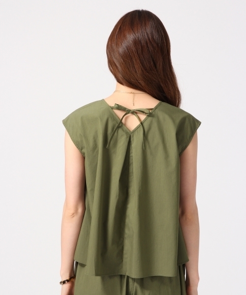 GLOBAL WORK（グローバルワーク）の「【吸水速乾】ビーチパジャマタックノースリーブ/738326（シャツ/ブラウス・レディース・ベージュ/カーキ/ネイビー/ブルー/ブルー系その他・MEDIUM/LARGE）」の15枚目の写真