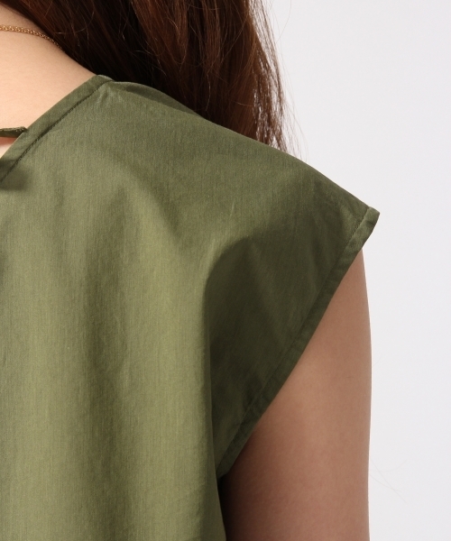 GLOBAL WORK（グローバルワーク）の「【吸水速乾】ビーチパジャマタックノースリーブ/738326（シャツ/ブラウス・レディース・ベージュ/カーキ/ネイビー/ブルー/ブルー系その他・MEDIUM/LARGE）」の13枚目の写真