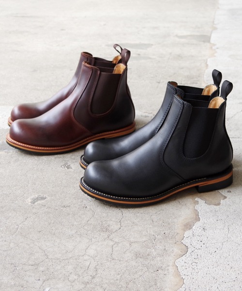 DIAMOND STREET(ダイヤモンドストリート)の「DIAMOND STREET (ダイヤモンドストリート) / オイルレザーサイドゴアブーツ DS526 グッドイヤーウェルト製法 本革(ブーツ・メンズ・ブラック/ダークブラウン・26/26.5/27/25.5/25)」の2枚目の写真