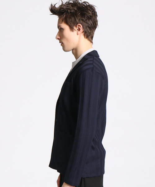 RECENCY OF MINE（リーセンシー オブ マイン）の「【Recency of Mine】総針ストライプカーディガン（カーディガン/ボレロ・メンズ・ネイビー/ブラック/オフホワイト・46/44/48）」の5枚目の写真