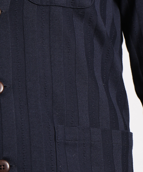 RECENCY OF MINE（リーセンシー オブ マイン）の「【Recency of Mine】総針ストライプカーディガン（カーディガン/ボレロ・メンズ・ネイビー/ブラック/オフホワイト・46/44/48）」の13枚目の写真