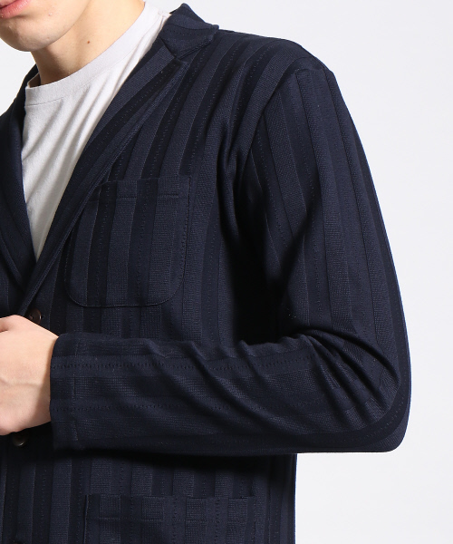 RECENCY OF MINE（リーセンシー オブ マイン）の「【Recency of Mine】総針ストライプカーディガン（カーディガン/ボレロ・メンズ・ネイビー/ブラック/オフホワイト・46/44/48）」の14枚目の写真