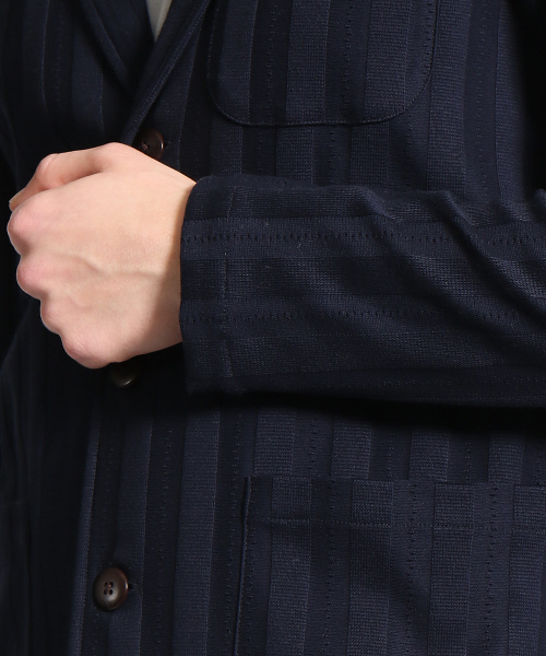 RECENCY OF MINE（リーセンシー オブ マイン）の「【Recency of Mine】総針ストライプカーディガン（カーディガン/ボレロ・メンズ・ネイビー/ブラック/オフホワイト・46/44/48）」の15枚目の写真