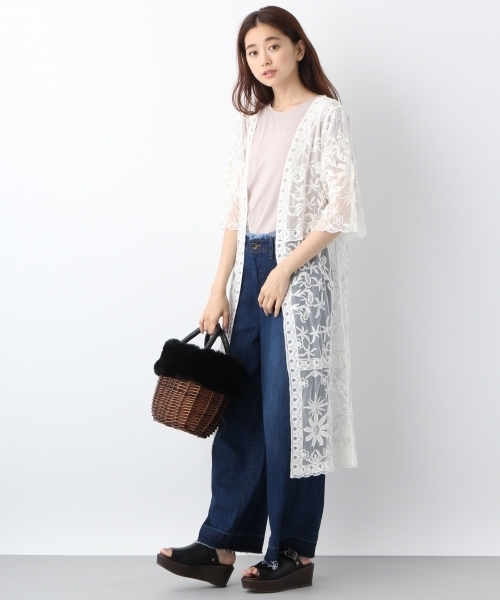 LEPSIM（レプシィム）の「ソウレースコート　762781（その他アウター・レディース・オフホワイト/ブラック・LARGE/MEDIUM）」の4枚目の写真