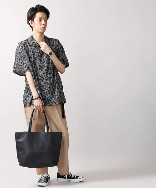 WEGO（ウィゴー）の「WEGO/カラーフェイクレザートートバッグ（トートバッグ・メンズ・ターコイズブルー/イエロー/ネイビー/カーキ/ブラック/レッド/ホワイト/ブラウン/ダークブラウン・FREE）」の10枚目の写真