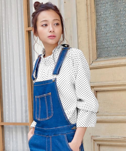 KOBE LETTUCE（コウベレタス）の「[無地/グレンチェック柄]バックリボンデザインフリルカラーキャンディースリーブブラウス/レディーストップス/神戸レタス[C2911]（シャツ/ブラウス・レディース・ボルドー/マスタード/グレー系その他/ホワイト系その他/ブラック系その他/イエロー/ピンク/オフホワイト/ネイビー/ブラック系その他2/グレー系その他2・FREE）」の3枚目の写真