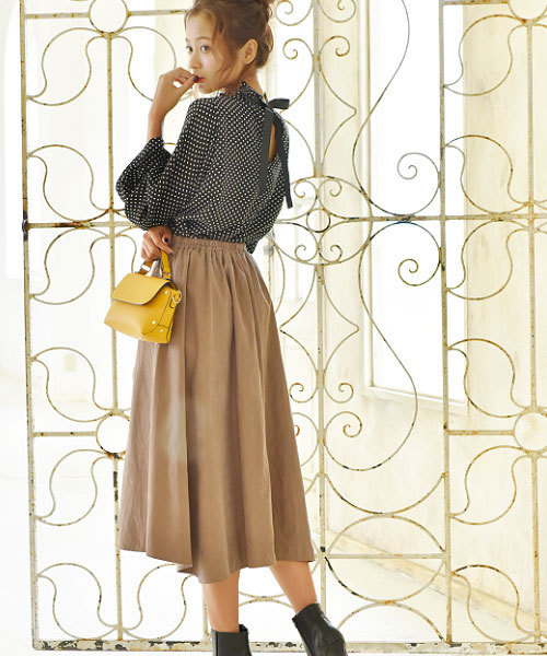 KOBE LETTUCE（コウベレタス）の「[無地/グレンチェック柄]バックリボンデザインフリルカラーキャンディースリーブブラウス/レディーストップス/神戸レタス[C2911]（シャツ/ブラウス・レディース・ボルドー/マスタード/グレー系その他/ホワイト系その他/ブラック系その他/イエロー/ピンク/オフホワイト/ネイビー/ブラック系その他2/グレー系その他2・FREE）」の17枚目の写真