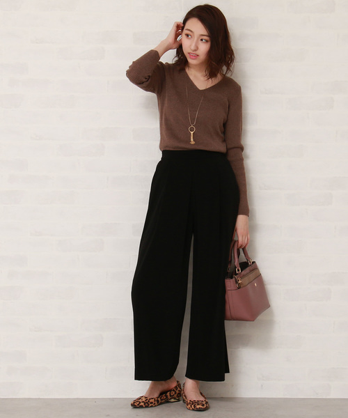 N.（N. Natural Beauty Basic）（エヌエヌナチュラルビューティーベーシック）の「ピーチクロスワイドパンツ（その他パンツ・レディース・ブラック/ベージュ/ブラウン・MEDIUM）」の22枚目の写真