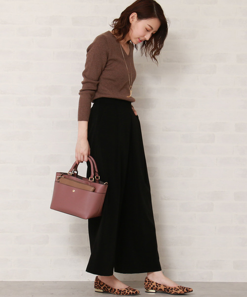 N.（N. Natural Beauty Basic）（エヌエヌナチュラルビューティーベーシック）の「ピーチクロスワイドパンツ（その他パンツ・レディース・ブラック/ベージュ/ブラウン・MEDIUM）」の18枚目の写真