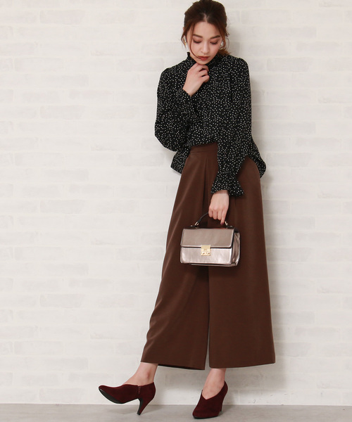 N.（N. Natural Beauty Basic）（エヌエヌナチュラルビューティーベーシック）の「ピーチクロスワイドパンツ（その他パンツ・レディース・ブラック/ベージュ/ブラウン・MEDIUM）」の9枚目の写真