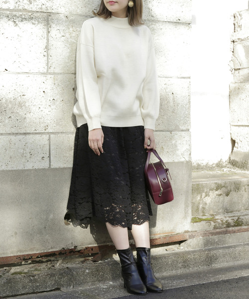 RAY CASSIN（レイカズン）の「ゴマジャガードチュニックプルオーバー（ニット/セーター・レディース・ブラック/グリーン/キナリ・FREE）」の8枚目の写真