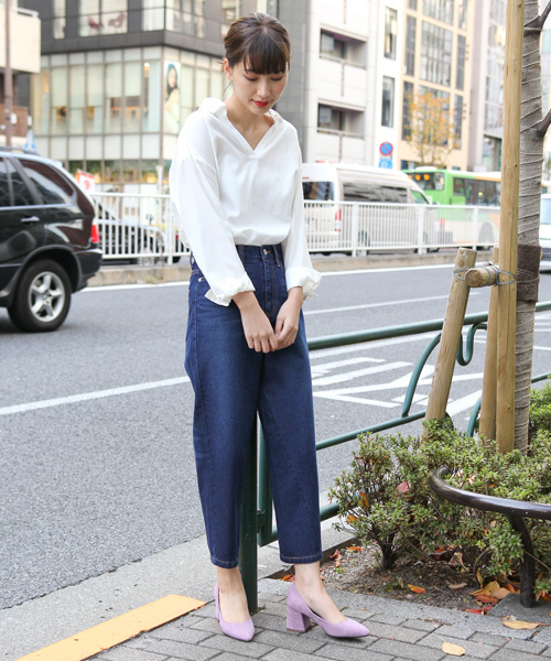 laboratory work（ラボラトリーワーク）の「ロゴ刺繍マチデニム（デニムパンツ・レディース・インディゴブルー/ブルー・MEDIUM）」の19枚目の写真