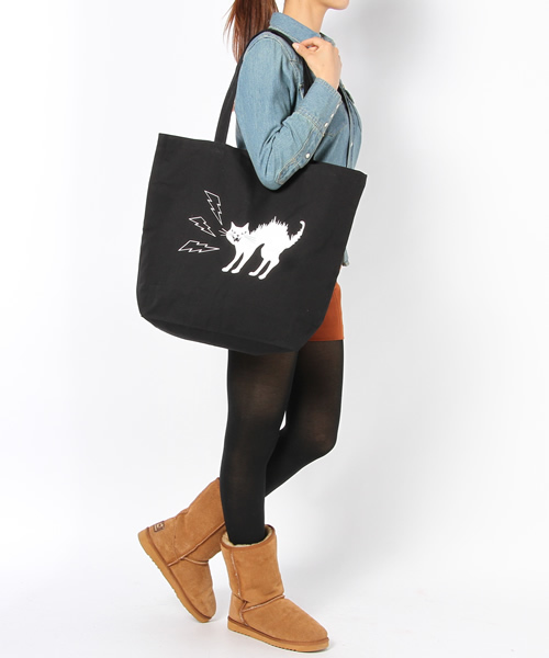 WEGO（ウィゴー）の「ネコトートバッグ（トートバッグ・レディース・ブラック/ナチュラル・FREE）」の9枚目の写真