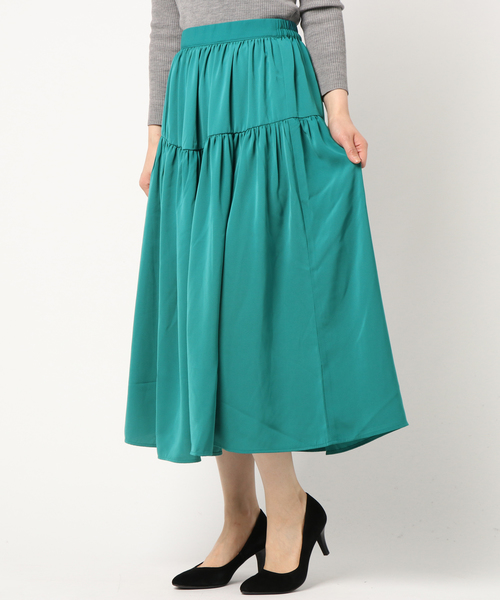 AMERICAN HOLIC(アメリカンホリック)の「ティアードロングスカート(スカート・レディース・ピンク/ネイビー/ベージュ/イエロー/ターコイズブルー/ブルー・FREE)」の20枚目の写真