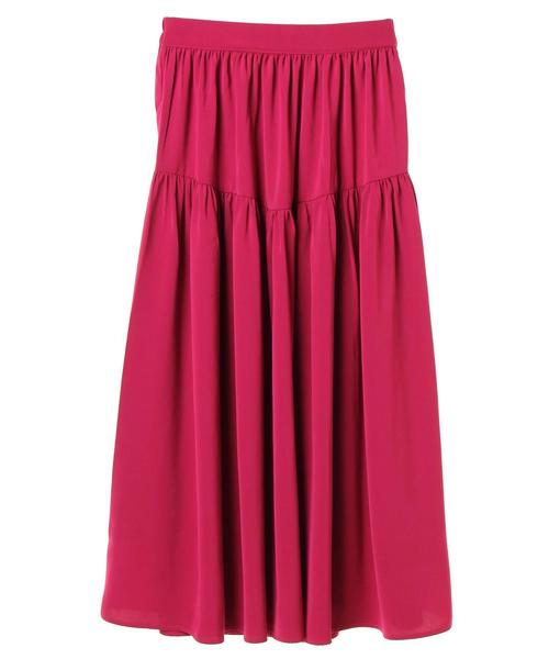 AMERICAN HOLIC(アメリカンホリック)の「ティアードロングスカート(スカート・レディース・ピンク/ネイビー/ベージュ/イエロー/ターコイズブルー/ブルー・FREE)」の8枚目の写真