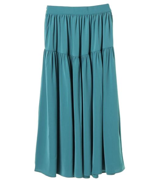 AMERICAN HOLIC(アメリカンホリック)の「ティアードロングスカート(スカート・レディース・ピンク/ネイビー/ベージュ/イエロー/ターコイズブルー/ブルー・FREE)」の13枚目の写真