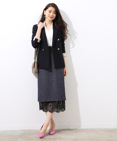 ROPE'（ロペ）の「【NORITAKE】ジャージージャケット（テーラードジャケット・レディース・ネイビー・36/40/38）」の6枚目の写真