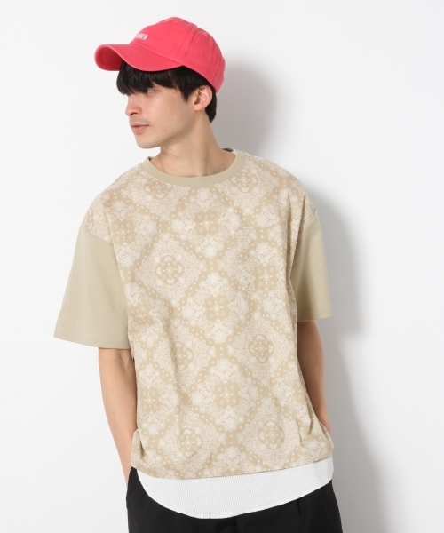 RAGEBLUE（レイジブルー）の「柄切り替えTシャツ/790755（Tシャツ/カットソー・メンズ・ホワイト/ブラック/ベージュ/ネイビー・LARGE/MEDIUM/SMALL）」の11枚目の写真